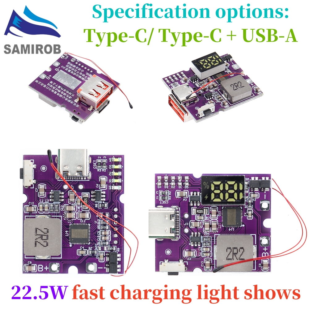Módulo De Carregamento Rápido Bidirecional De Protocolo Completo De 22.5 W Power Bank Placa De Carregador PD3.0/4.0 QC4 +/4/3.0/2.0 PPS FCP SCP HSCP