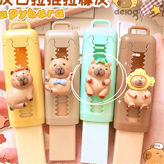 Borracha Bonito capybara Push-pull Para Estudantes Criatividade Papelaria Presente Prêmio em Oferta na Shopee
