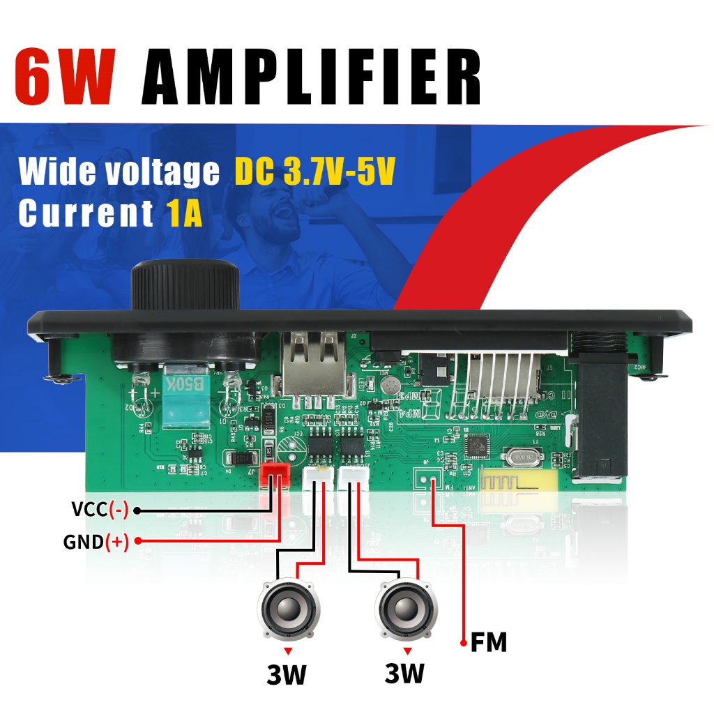 Detalhes do Placa amplificadora bluetooth 5v  6W MP3 Player Suporte Para Gravação De Chamadas 3.5 Mm USB placa de audio bluetooth