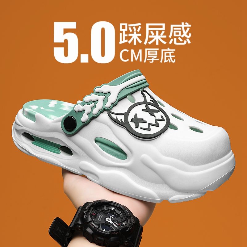 Sapatos De Caverna Tendência Masculina Verão Novo Ao Ar Livre Chinelos De Fundo Grosso Praia Sandálias Casuais Meninos