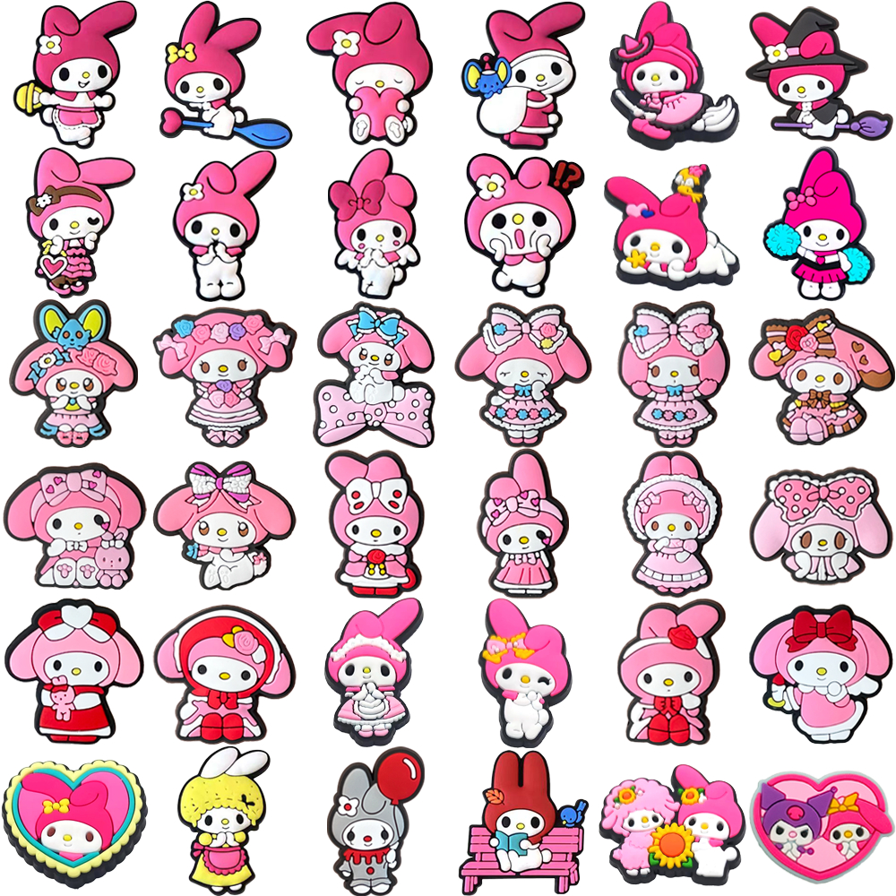 38 Estilos Bonito Rosa Personagens Dos Desenhos Animados Tênis Encantos Sandálias Pingente Botão Original Sapato Tamanco