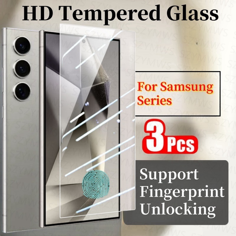 3 Unidades Para Samsung Galaxy S26 Ultra S25 S24 S23 S22 Protetor De Tela De Vidro Temperado Filme Transparente Completo