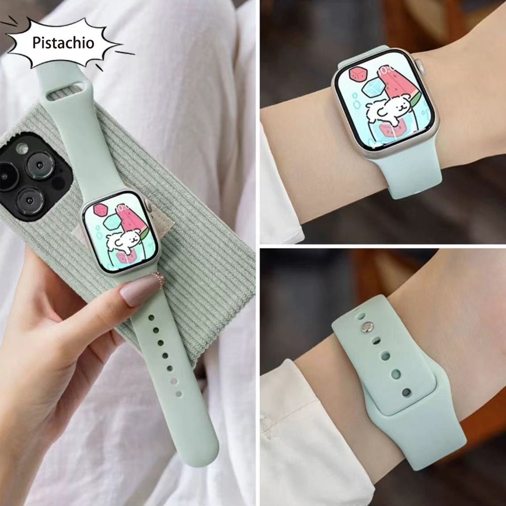 Nova Cor Pulseira De Silicone Para iWatch Série 11/10/9/8/7/6/5/4/3/SE/Ultra 2 46mm 45mm 41mm 49mm 44mm 40mm 42mm 38mm