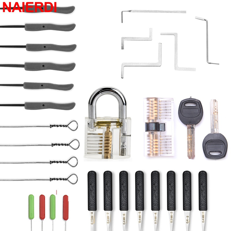 Ferramentas Manuais De Serralheiro NAIERDI Com Conjunto De Seleção De Cadeado De Prática Chave De Tensão Ferramenta De Remoção De Quebrada