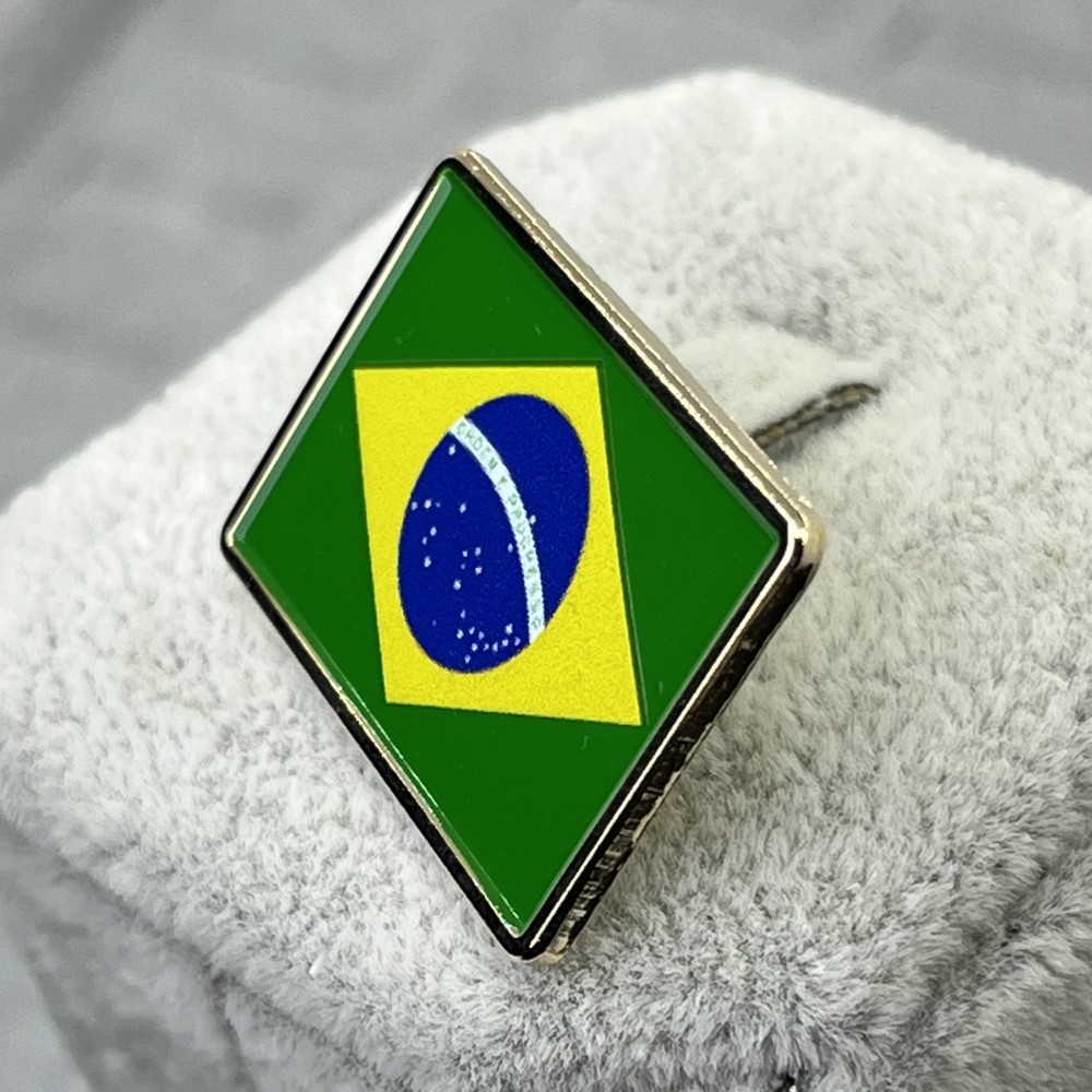 Acessórios De Moda Bandeira Brasil Lapela Pino Broche Tamanho 30MM