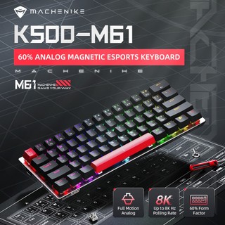 Machenike K500 M61 Interruptor Magnético Mecânico Teclado 8000Hz Taxa De Pesquisa RBT Para Jogos Com Fio Chave Ajustável Viagem RGB Retroiluminado Placa Superior De Alumínio 61 Teclas Driver De Suporte em Oferta na Shopee