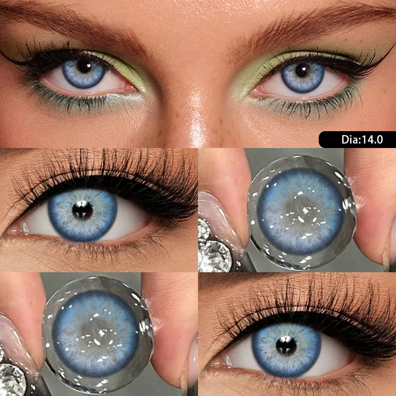 MILL CREEK Lente De Contato Macia Iris Series 14.00 Mm Grau Edição (0-8.00) 1 Ano De Uso 1 Par 2 Peças Confort — imagem 2 de 2