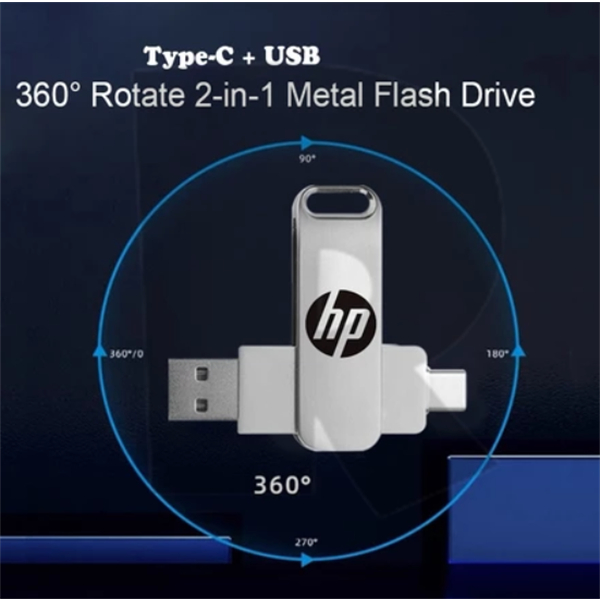 2 Em 1 Tipo C HP Giratório OTG USB 2.0 8 Gb 16 32 64 128 2 Tb Unidade Flash De Alta Velocidade