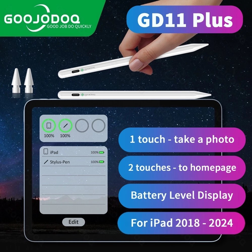 GOOJODOQ GD11 plus Caneta Stylus para iPad Stylus Pencil 9th Gen 8th 7th 6th Pro 11 12.9 2...