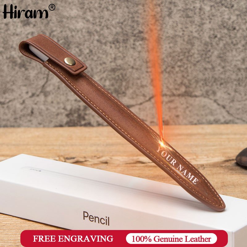 Hiram Couro Genuíno Apple Pencil 2a Geração Caso iPad Tablet Touch Pen Stylus Capa Protetora