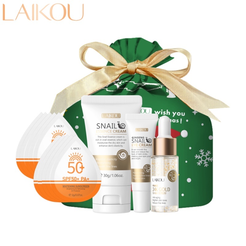 Conjunto De Cuidados Com A Pele De Caracol LAIKOU Protetor Solar Clareador , Melhor Presente Para O Natal , Revitalizante , Rugas Suaves , Hidratação Nutritiva Profunda - Beauty