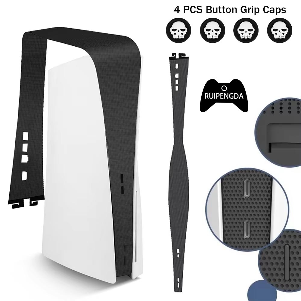 Capa de proteção em malha contra poeira para console PS5 (disco/digital) lavável, à prova de poeira e anti-risco, com