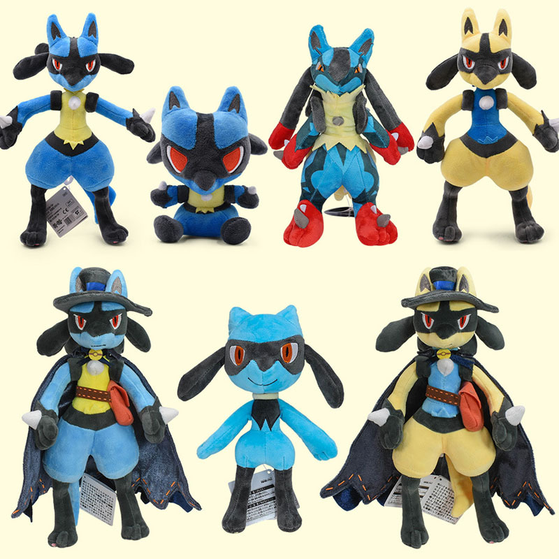 7 Estilos Pokemon Em Pé Lucario Brilhante Boneca De Pelúcia Bonito Mega Riolu Animal Qualidade Peluche Brinquedo Crianças Presentes De Halloween