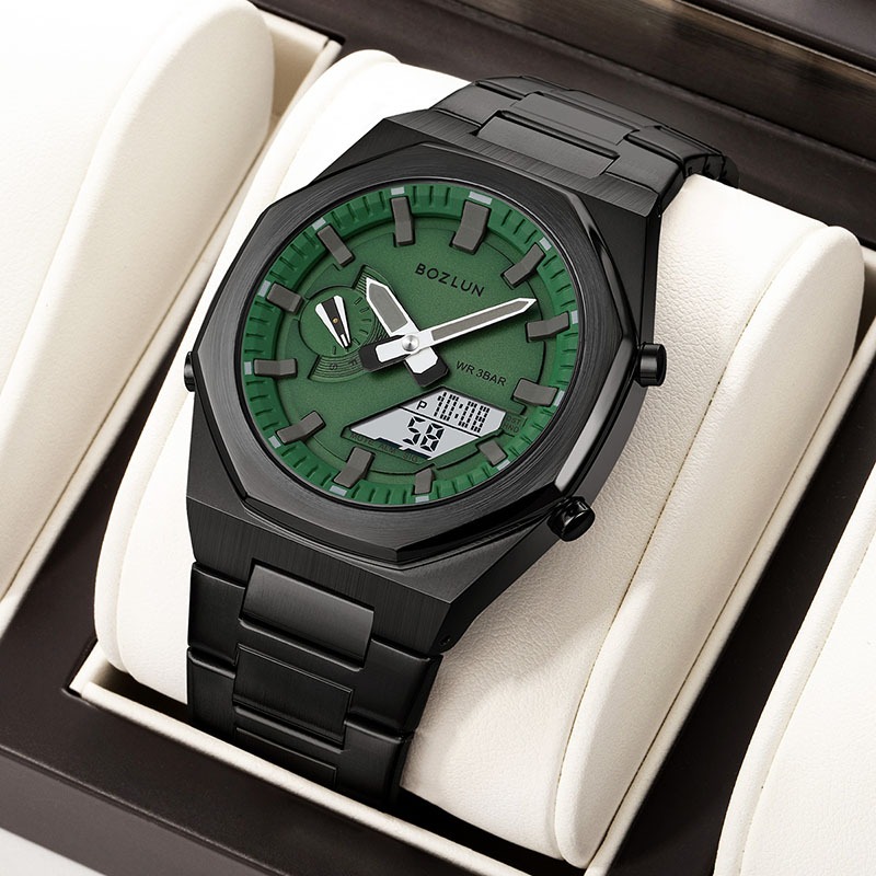 SKMEI BOZLUN metal Moda Dupla Exibição De Tempo digital LED Relógio De Luz Noturna Para Homens E Mulheres Esportivo