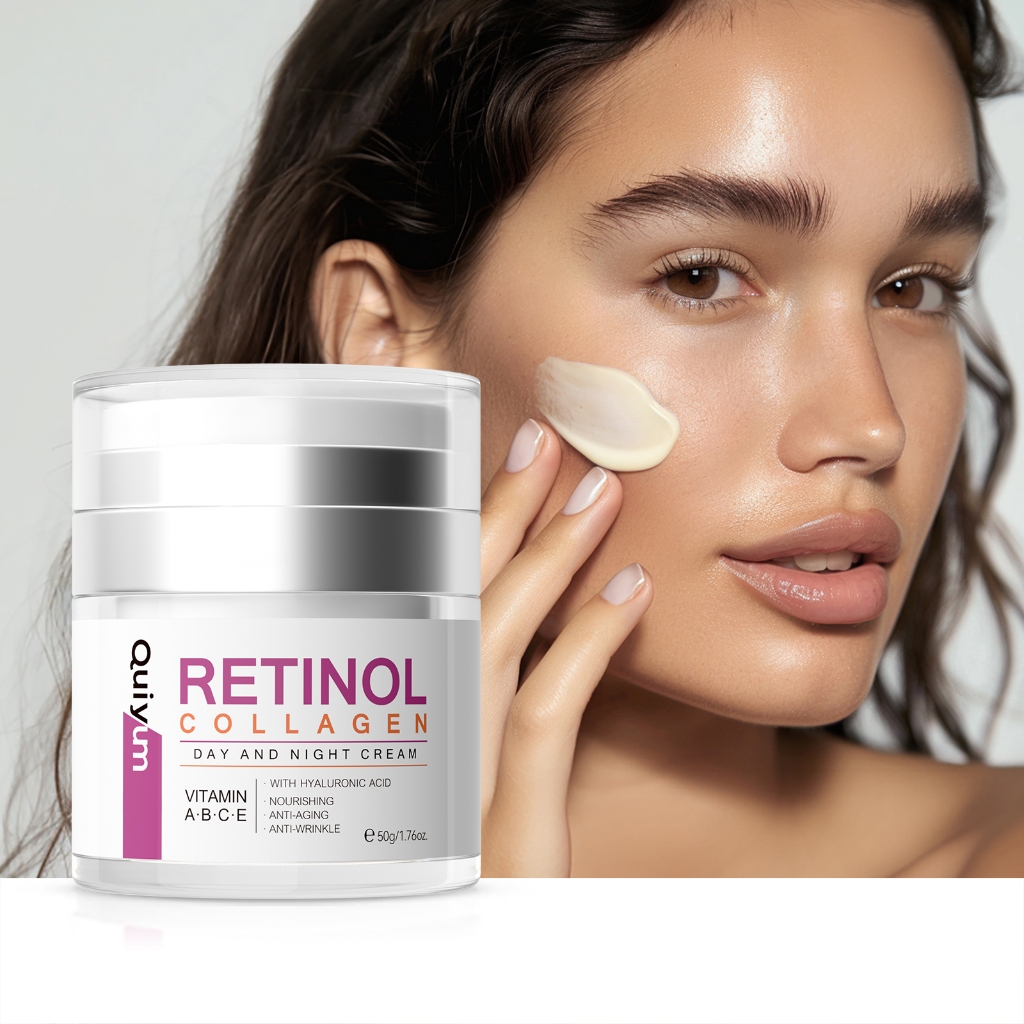 QUIYUM Retinol Colágeno Creme Dia E Noite Anti-Rugas Refino Nutritivo Profundo Da Pele Elasticidade Revitaliza 50g