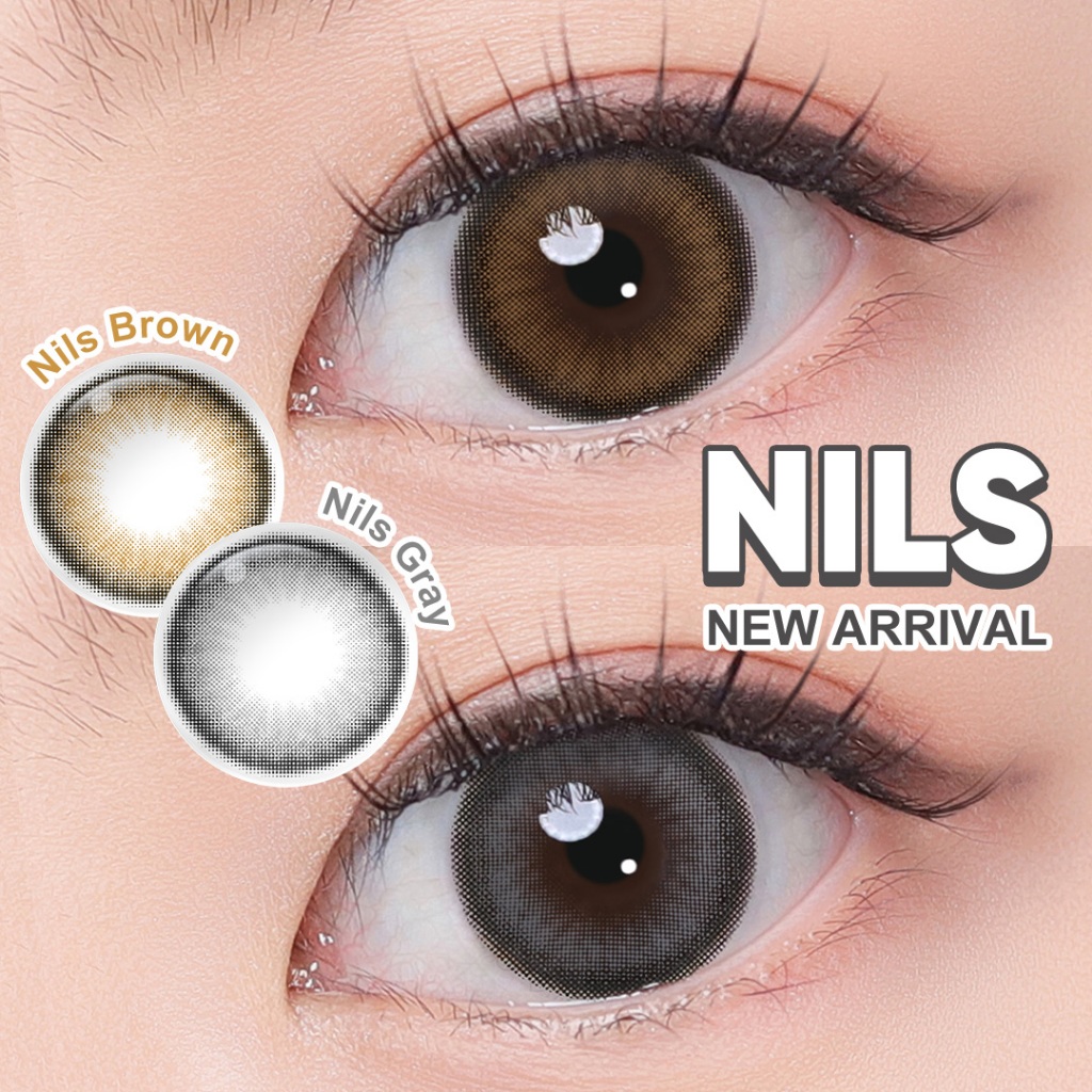 Magister Lente De Contato Com Grau Colorida Natural Com borda Lentes-Nils Brown/Gray(Sem grau~Miopia-6,00)