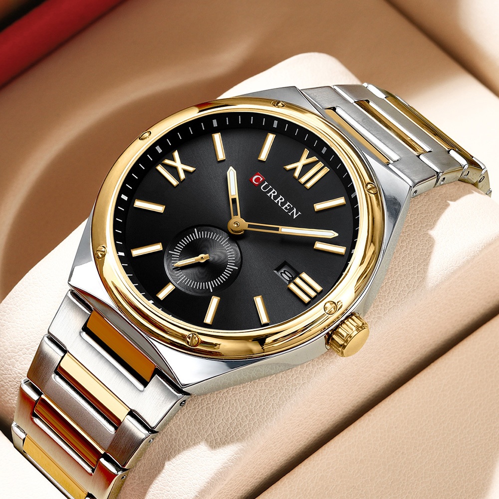 Relógio Masculino CURREN Marca Original Calendário Genuíno Ponteiro Luminoso Mostrador Aço Inoxidável Moda Simples Negócios Casual Quartzo Analógico À Prova D'água 8471 X - Watches