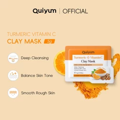 QUIYUM Cúrcuma Vitamina C Argila Máscara 5g Suave Pele Áspera Limpeza Profunda Hidratante Purificar Poros