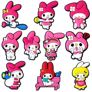Melody Sanrio Series MEIDJ Encantos De Sapato Decorações Fofas De Anime Acessórios De PVC Com Botão em Oferta na Shopee