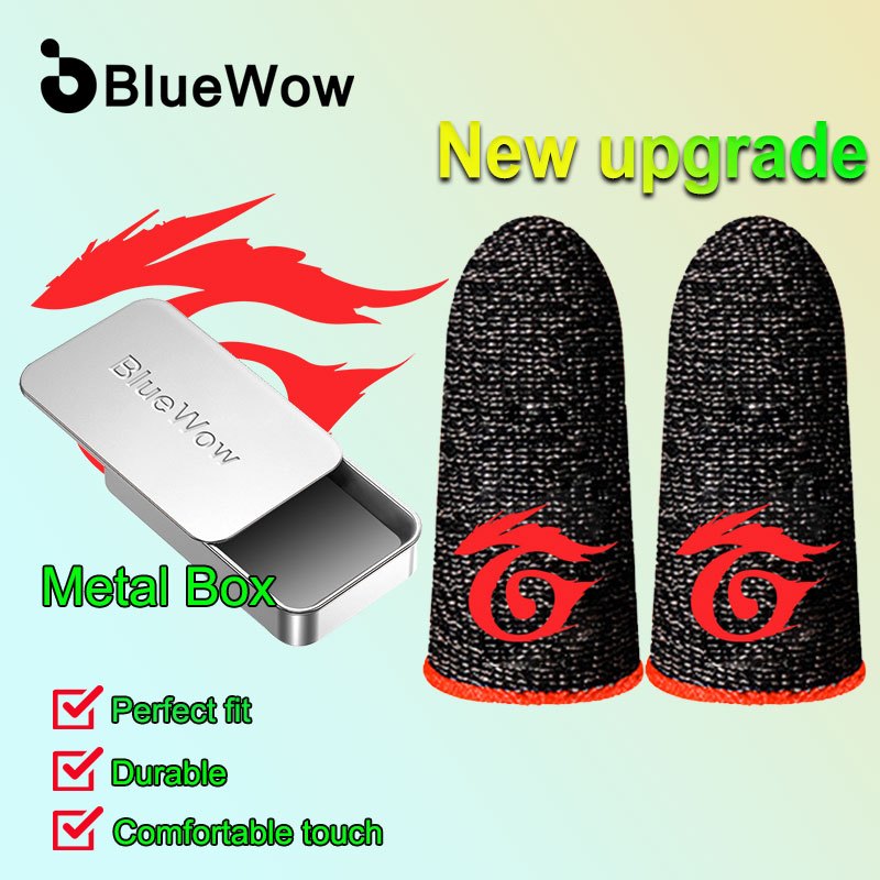 BlueWow À Prova De Suor Para Jogos , Manga De Dedo , Luvas Ponta Dos Dedos , Jogo Antiderrapante , Tela Sensível Ao Toqu em Oferta na Shopee