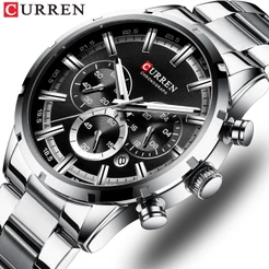 Curren Relógio Masculino De Quartzo À Prova D'água Com Pulseira De Aço Inoxidável 8355 xs