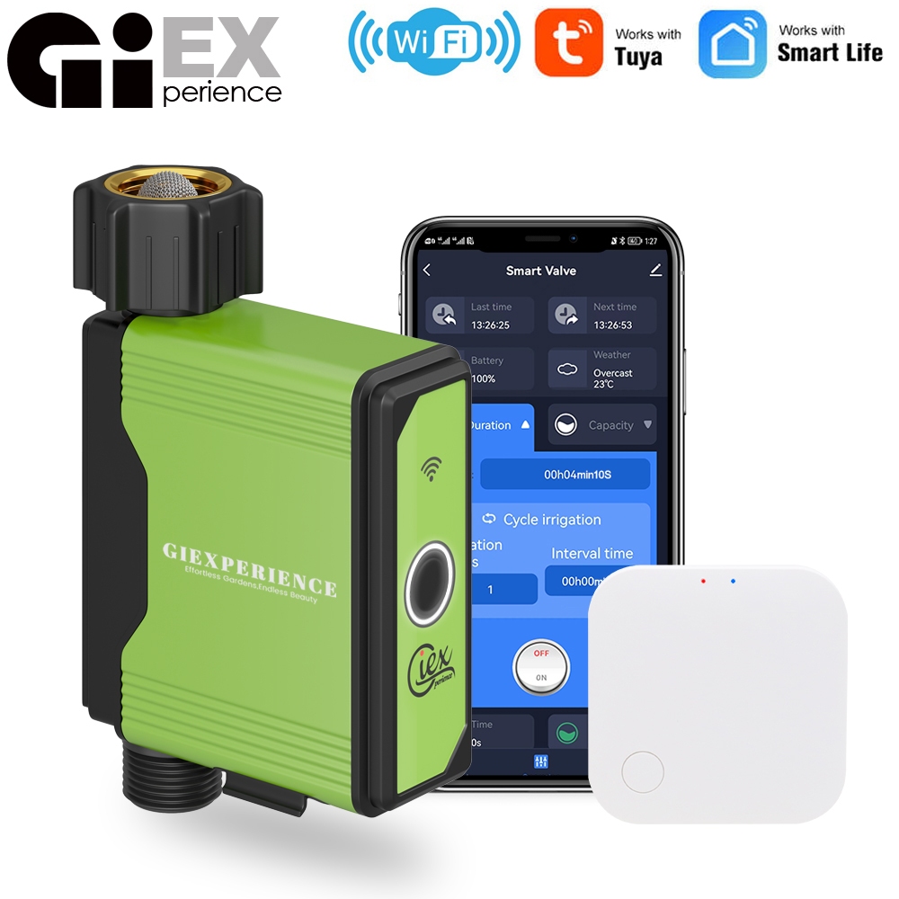 Temporizador Inteligente de Irrigação por Gotejamento Wi-Fi com Medidor de Fluxo para Jardim em Oferta na Shopee