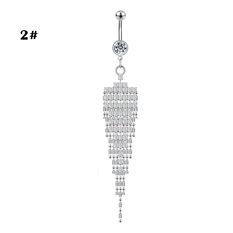 Anel De Umbigo De Aço Inoxidável , Prego Zircão , Acessório De Punção Corporal De Borboleta Em Forma De Coração