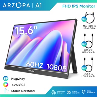 Monitor Portátil ARZOPA A1 15.6" FHD IPS, Tela Ultrafina para Laptop, PC, Mac, Celular, iPhone15/16, PS5, Xbox em Oferta na Shopee