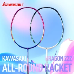 Raquete De Badminton Kawasaki DRAGON 222 5U 18-30LBS 100 % Fibra De Carbono Para Iniciantes E Estudantes