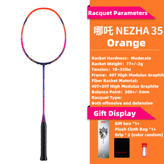 Raquete De Badminton Kawasaki 5U NEZHA 35 Profissional Super Leve Tipo Ofensivo De Alta Grafite Para Treinamento em Oferta na Shopee