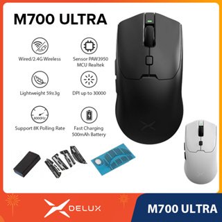 DELUX M700 ULTRA PAW3950 30000DPI 8000Hz 50G ACC Mouse Para Jogos Sem Fio Programável 59g Leve Com PC Gamer em Oferta na Shopee