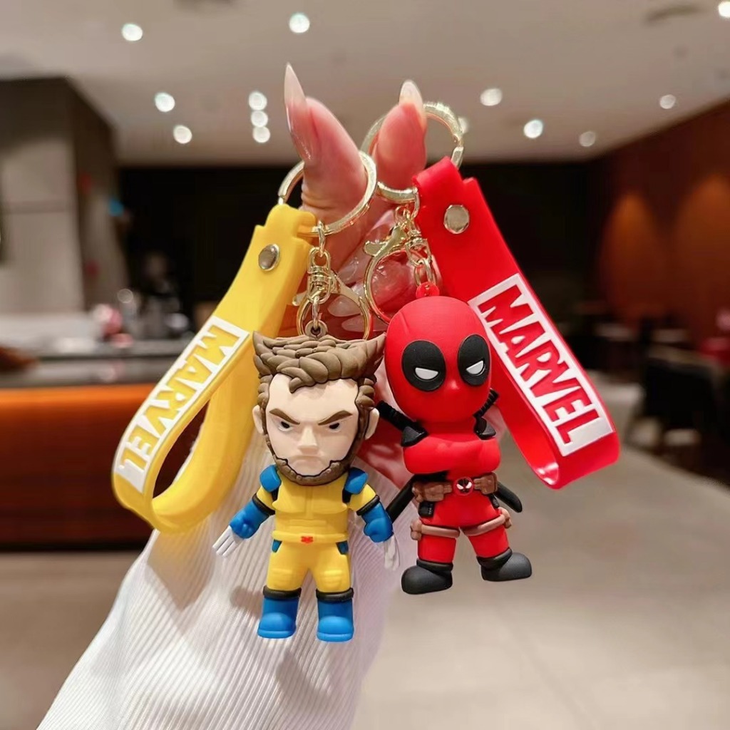 Marvel Deadpool E Wolverine Boneca Chaveiro Pingente Mochila Carro