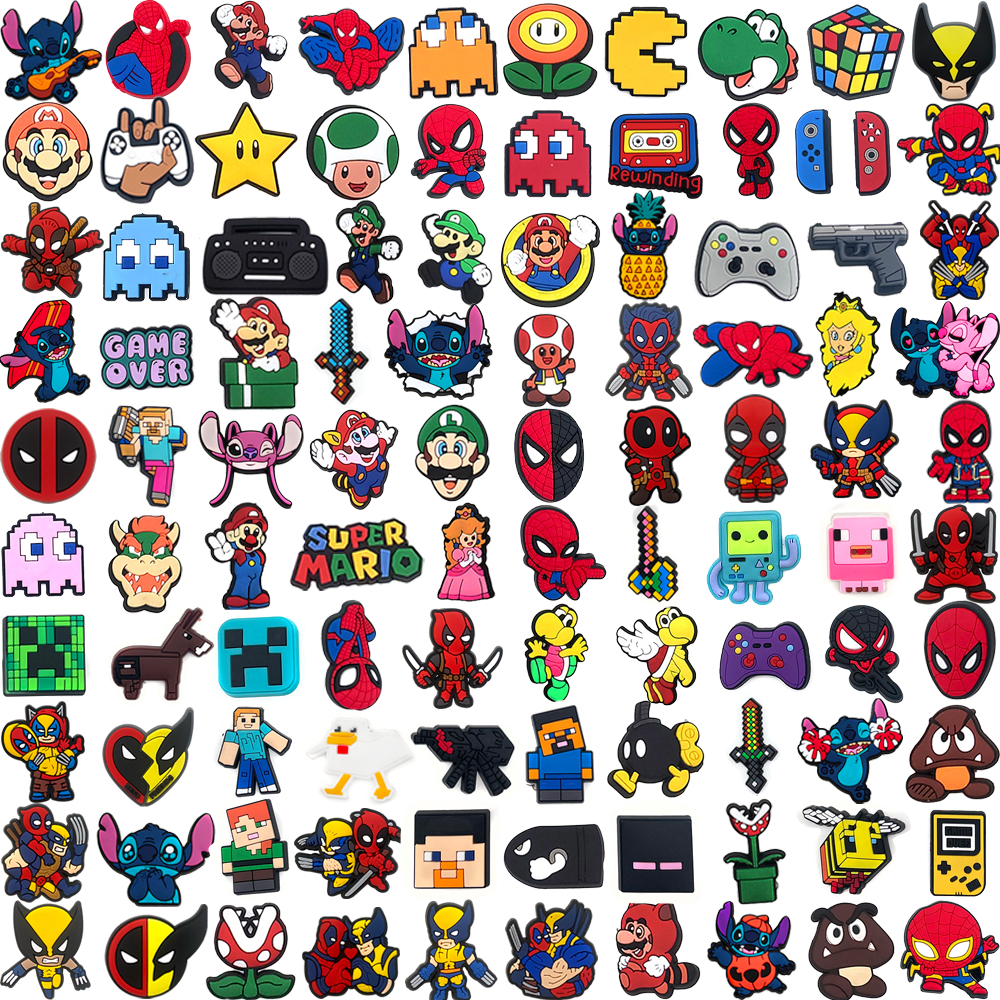 Encantos De Sapato100 Peças Acessórios De Decoração De PVC De Anime De Desenho Animado Com Botão