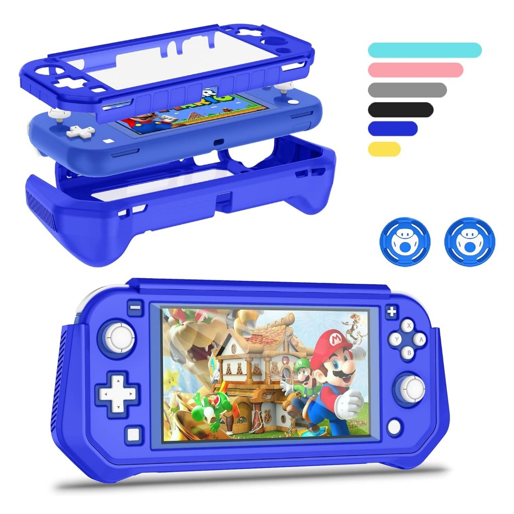 Capa Protetora Switch Lite Para Nintendo , Com TPU Removível + Protetor De Tela De PC Integrado E 2 Tampas De Aperto De