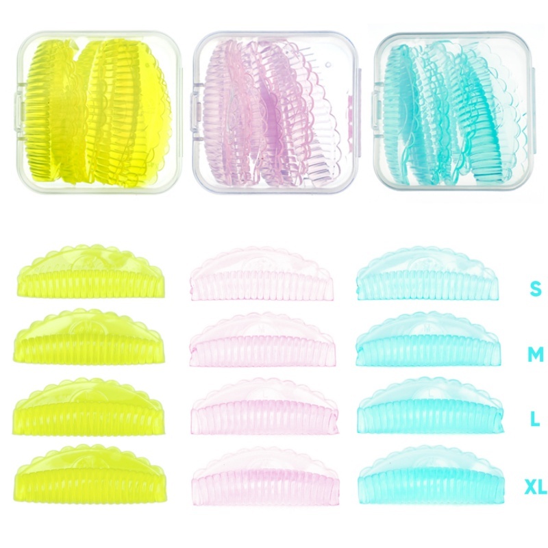 Funmix 4 Pares Listra Auto-Adesivo Cílios Almofadas De Silicone Lash Lift Perm Almofada Extensão Dos Levantamento Modela
