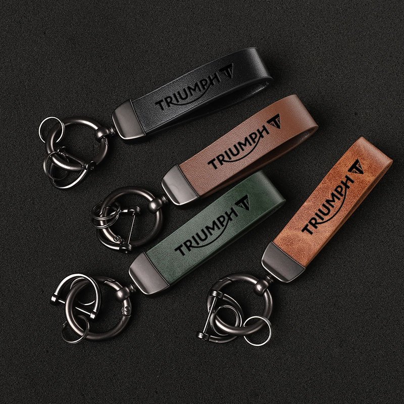 Carro De Luxo Couro Genuíno Chaveiro Presente Personalizado Para Triumph bonneville t100 t120 tt600 thruxton 900 1200 r 