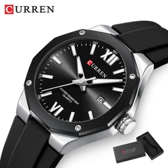 Relógio Masculino CURREN Marca Original Pulseira De Silicone Moda Simples Casual Quartzo Analógico 8465 L