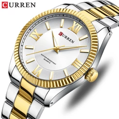 Relógio Masculino CURREN Marca Original Simples Moda Casual Negócios Esportes Aço Inoxidável Quartzo 8453 XQ