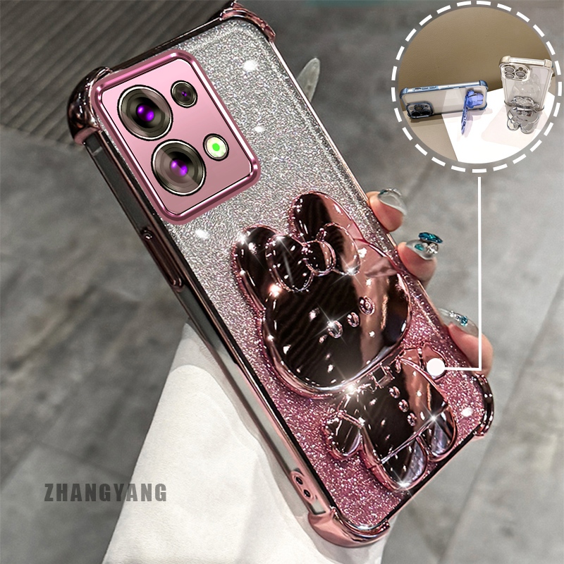 Capa Para Redmi note 13 Pro , Pó Brilhante , Galvanoplastia De Quatro Cantos , De Telefone anti-Queda , Estética , Desen