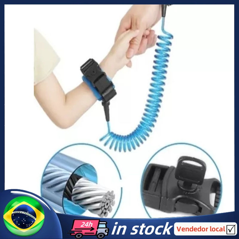 [BR Vendedores Locais] Guia De Pulseira De Segurança Pulso Infantil Com Fechadura E Chave