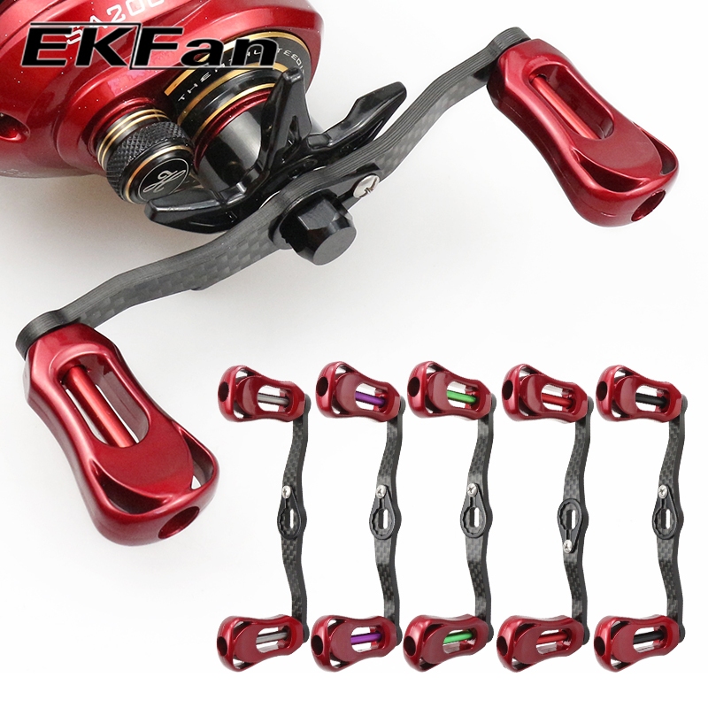 EKfan 105mm Carbon fiber Baitcasting fishing reel handle 7*4/8*5mm hole for abu Daiwa shimano Lure Reel DIY parts