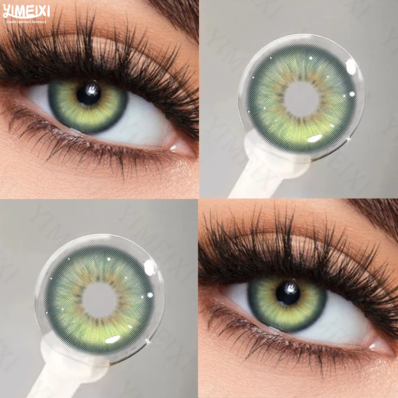 Lente De Contato Yimeixi Iris Green Com Grau 14.2 Mm Verde/Azul/Cinza/Marrom Uso Anual Pupilas De Beleza Cosméticos Para