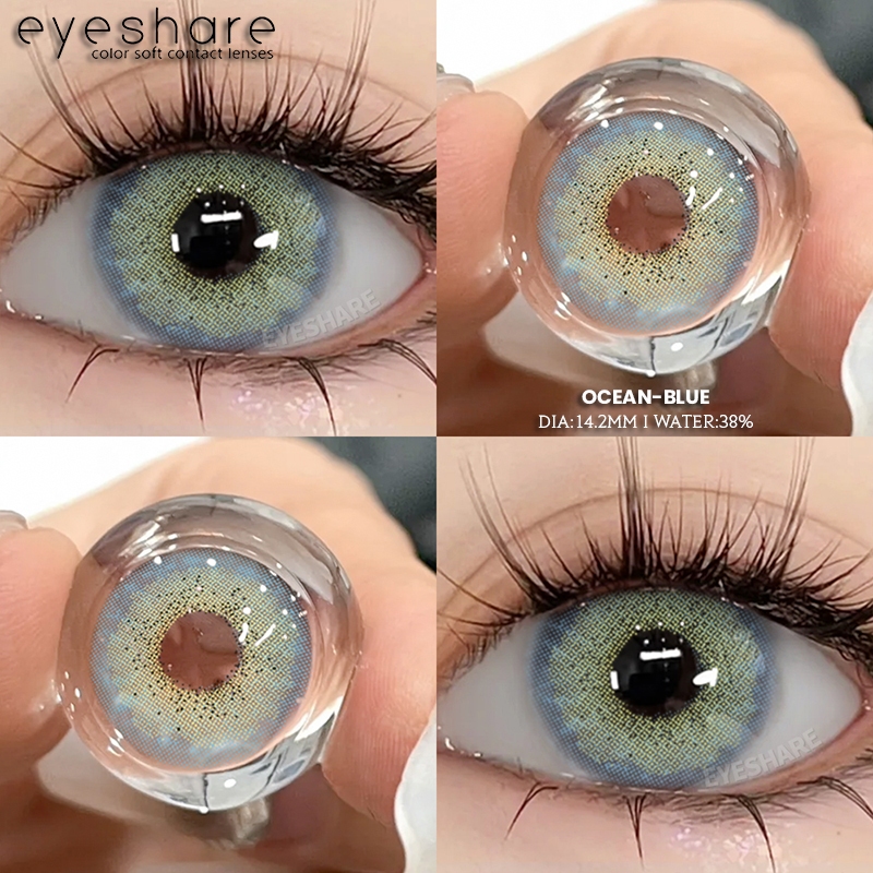 Eyeshare 2 Peças Lentes De Contato Coloridas Oceano Céu Lente De Beleza Cor Dos Olhos Cosméticas