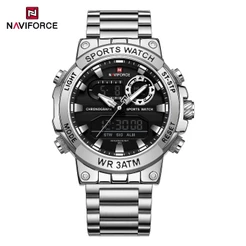 NAVIFORCE 9237 Relógio Esportivo Masculino Colorido Clash Personalizado Multifuncional Com Display Duplo