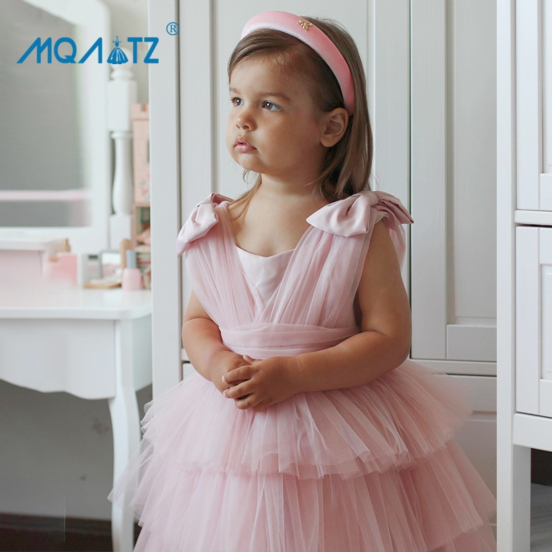 MQATZ Vestido De 1 Aniversário Rosa Para Meninas Bebê Voile Princesa Elegante Festa De Primeiro Batismo 0-4Y LAL15 em Oferta na Shopee