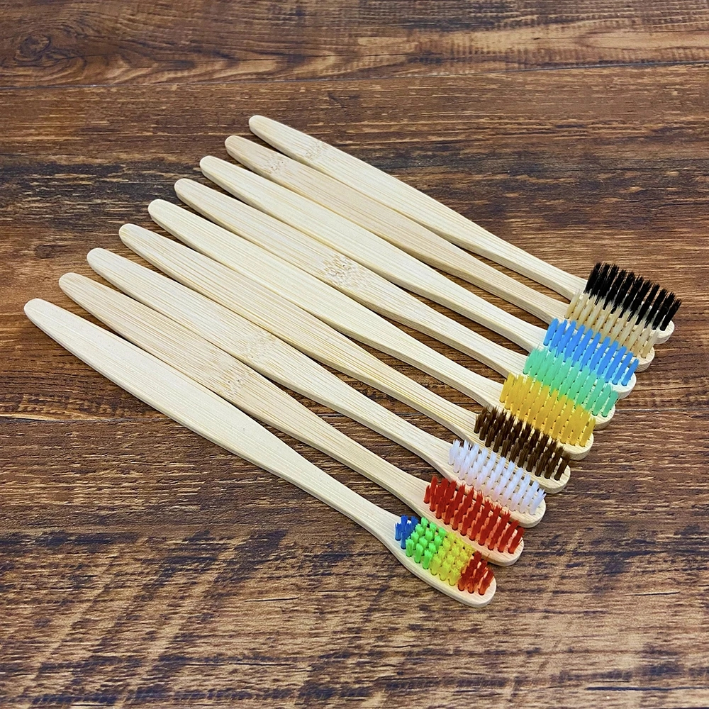 10 Peças Escovas De Dentes De Bambu Macio Sem BPA Biodegradáveis Carvão Natural
