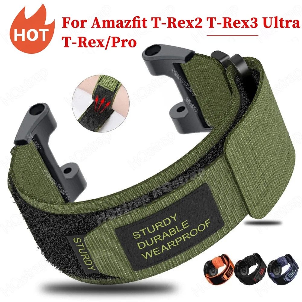 Pulseira De Nylon Para Huami Amazfit T-Rex 2 3 Ultra Relógio Pro Tiranossauro Smartwatch Esporte