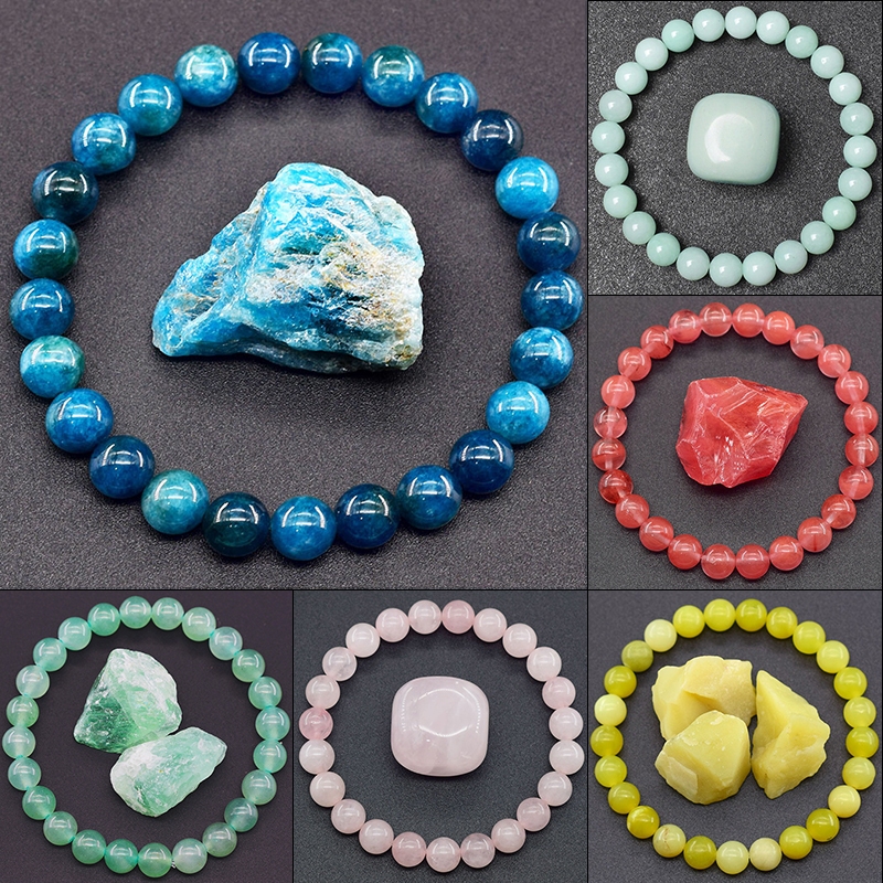 8MM Pedra Natural Redonda Grânulo Pulseiras Mulheres Homens Charme Cristal Pedras Preciosas Pulseira Jóias em Oferta na Shopee