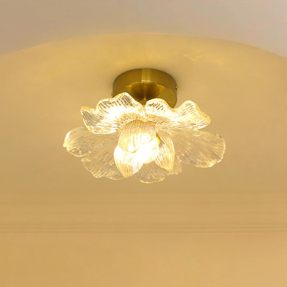 Moderno Luz De Teto Vidro Ouro Flor Sombra Corredor Luminária Pétala Lâmpada Do Para Entrada Varanda Banheiro em Oferta na Shopee