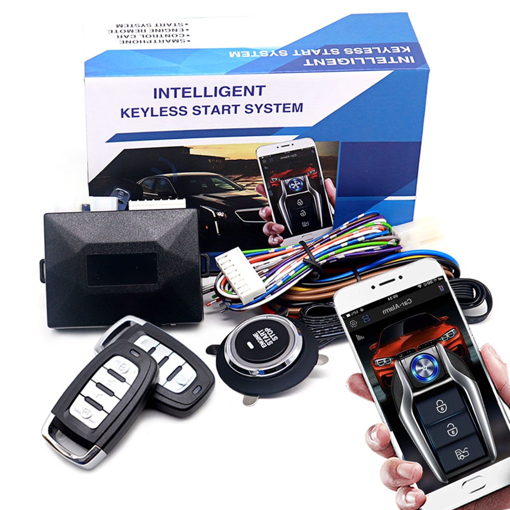 Alarme De Carro Universal , Sistema De Entrada Sem Chave , Kit De Partida Remota Para Parada Com Um Botão , Acessórios